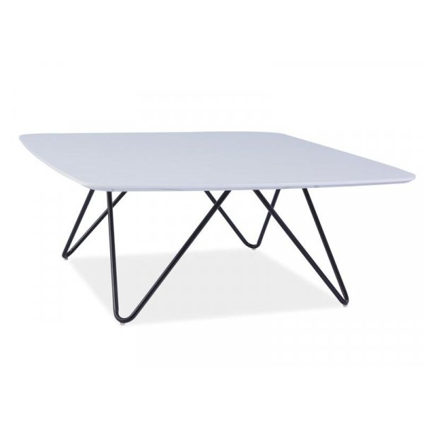 Lotus soffbord med metallunderrede - Vit/svart