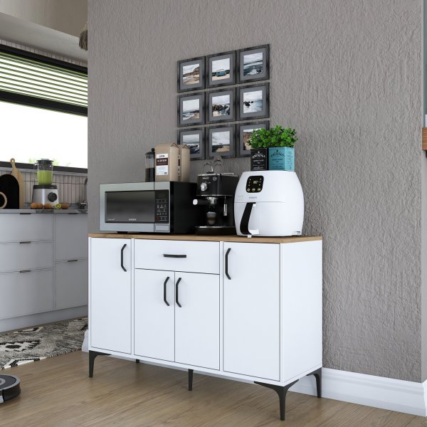 Buffet Jericho 136 - Blanc/noyer