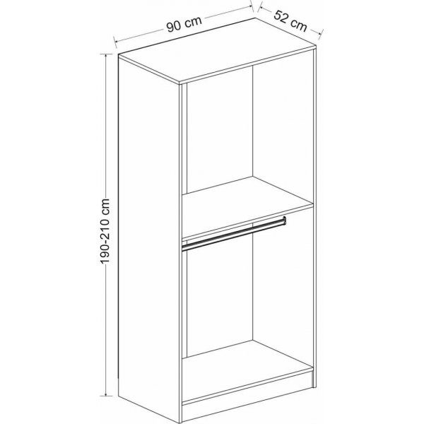 Cavolo garderob 90 cm - Vit/svart Cavolo garderob 90 cm - Vit/svart