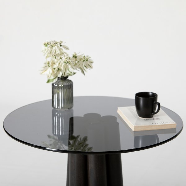 Table basse Thales 50 cm - Gris fonc/noir