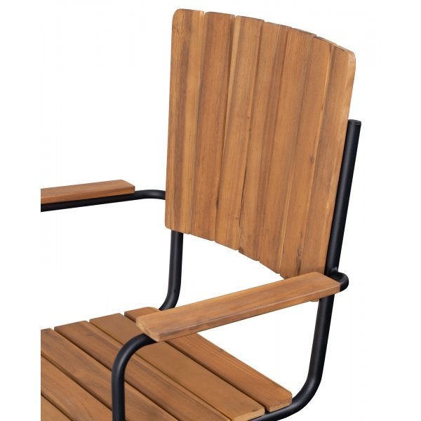 Holmsund stapelbar stol - Svart/Akasia