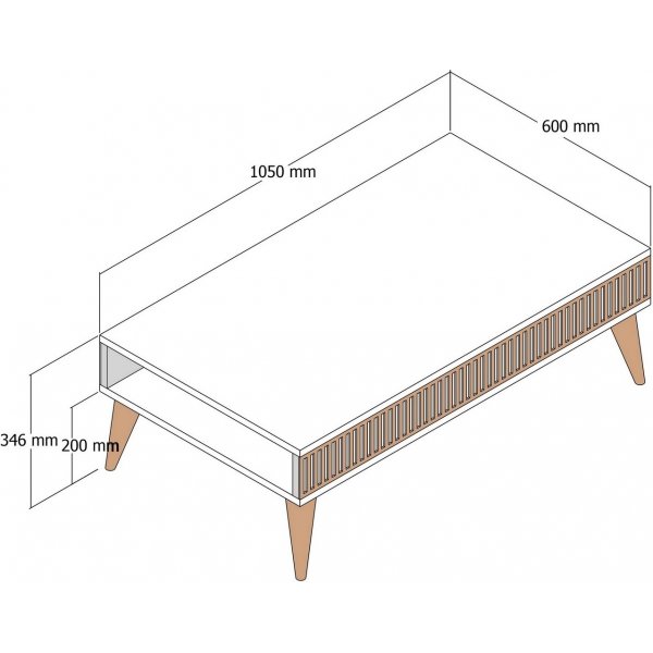 Milan soffbord 105 x 60 cm - Valnöt/vit Milan soffbord 105 x 60 cm - Valnöt/vit