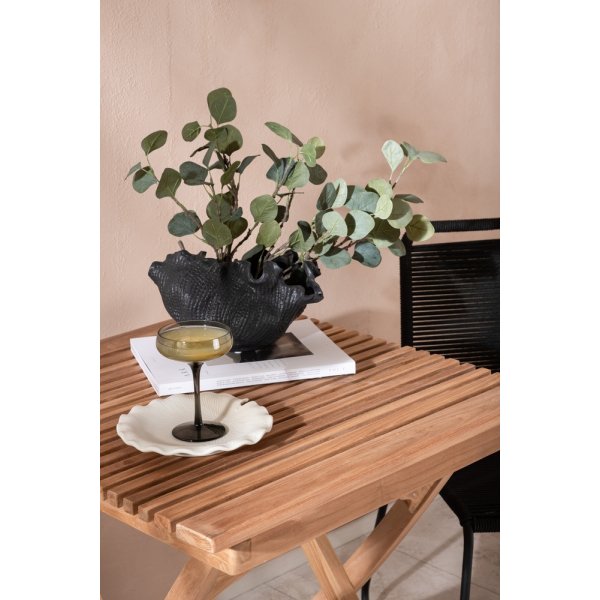 Ghana utematgrupp med 2 st Lindos stolar - Svart/Teak Ghana utematgrupp med 2 st Lindos stolar - Svart/Teak