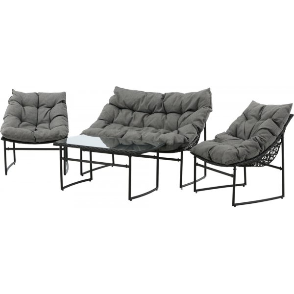 Groupe de canapés Tina - Noir/gris Groupe de canapés Tina - Noir/gris