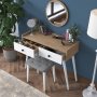 Bijou sminkbord 3, 99 x 40 cm - Valnt/vit