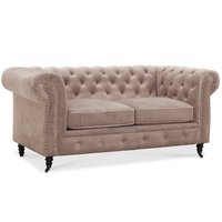 Chesterfield Cambridge 2-sits soffa - Ljusgrå sammet Chesterfield Cambridge 2-sits soffa - Ljusgrå sammet