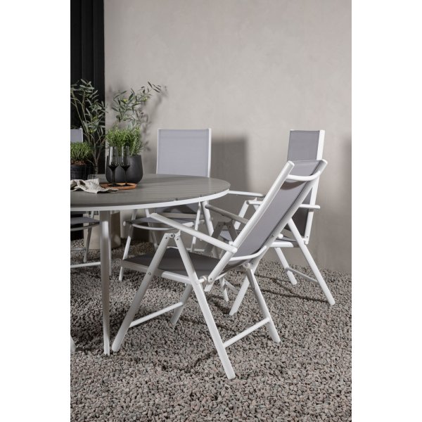 Groupe repas extérieur Break avec 6 chaises Break - Gris/Blanc Groupe repas extérieur Break avec 6 chaises Break - Gris/Blanc