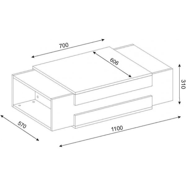 Table basse Nora 110 x 61 cm - Blanc/noyer Table basse Nora 110 x 61 cm - Blanc/noyer