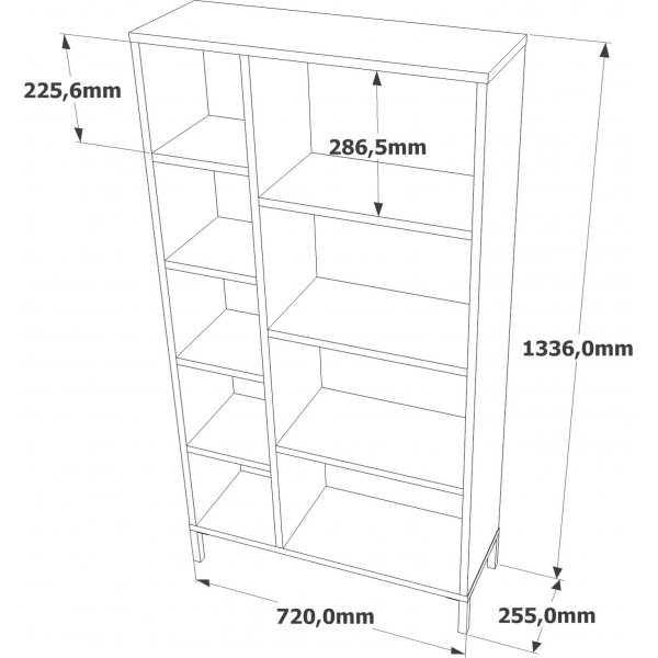 Rialto boekenkast - Grenen/antraciet Rialto boekenkast - Grenen/antraciet