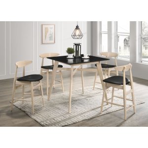 Matgrupp Florence Barbord 90x90 med 4 barstolar - Whitewash/svart Matgrupp Florence Barbord 90x90 med 4 barstolar - Whitewash/svart