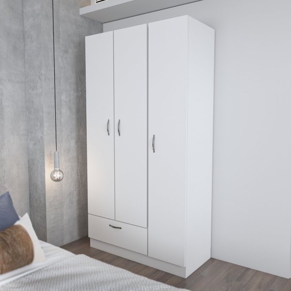 Armoire Gabbi blanche hauteur 170 cm et largeur 90 cm