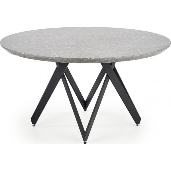 Orcan runt matbord 140 cm - Gr marmor/svart