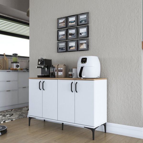 Buffet Jericho 162 - Blanc/noyer Buffet Jericho 162 - Blanc/noyer