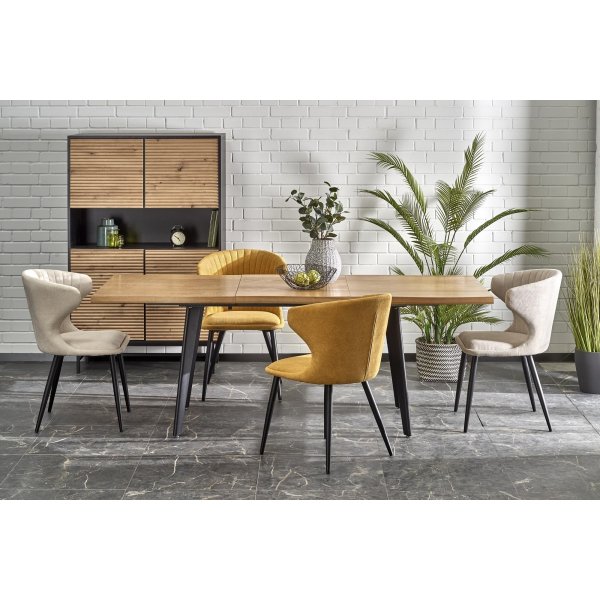 Table à manger Horst 150-210 x 90 cm - Chêne/noir Table à manger Horst 150-210 x 90 cm - Chêne/noir