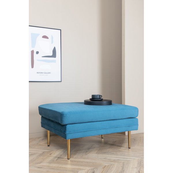 Pouf Savanna - Velours bleu