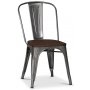 France metallstol - Galvaniserad / Brunt tr