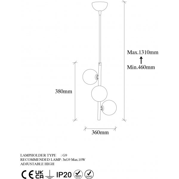 Domino taklampa 11046 - Guld Domino taklampa 11046 - Guld