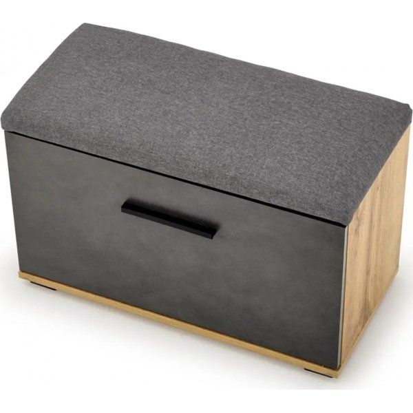 Meuble à chaussures Abdel avec siège - Gris/chêne wotan Meuble à chaussures Abdel avec siège - Gris/chêne wotan