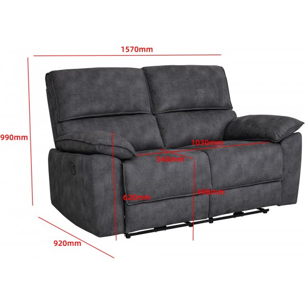 Soffa 2-sits elektrisk ställbar recliner - Grå + Textilrengöring för möbler Soffa 2-sits elektrisk ställbar recliner - Grå + Textilrengöring för möbler