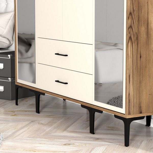 Armoire Kumsal 12 Noyer/crème Armoire Kumsal 12 Noyer/crème