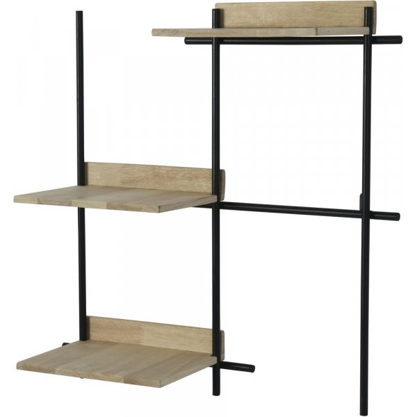 Marlon vägghylla 3 hyllor - Hevea/svart Marlon vägghylla 3 hyllor - Hevea/svart