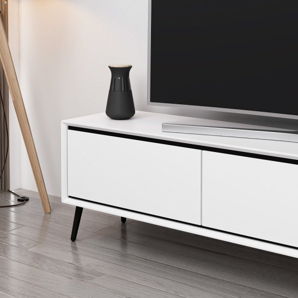 Mandy TV-bänk - Svart/vit Mandy TV-bänk - Svart/vit