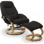 Massagestoel met voetenbank in zwart PU - Lanzer