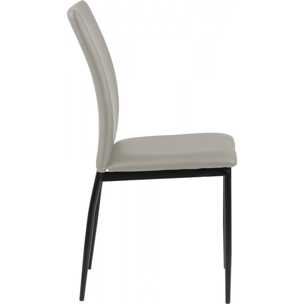 Chaise de salle à manger Demina - PU gris clair Chaise de salle à manger Demina - PU gris clair