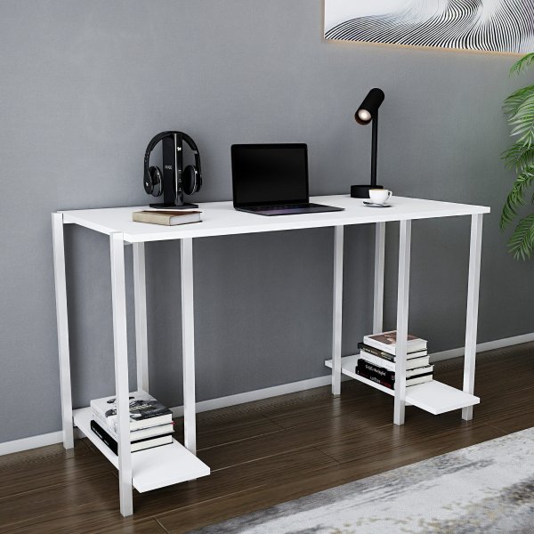 Bureau Academy 125,2 x 60 cm - Blanc Bureau Academy 125,2 x 60 cm - Blanc