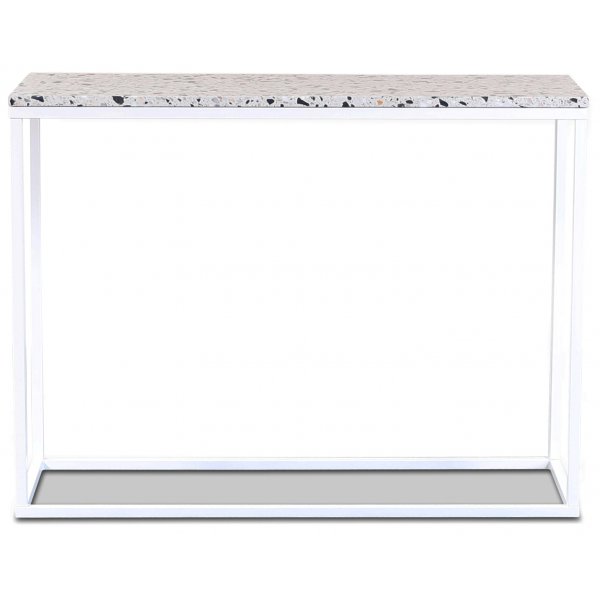 Terrazzo consoletafel 100 x 35 cm - Cosmos Terrazzo & wit onderstel
