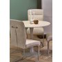 Matbord runt 90 cm beige travertin