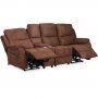 Enjoy Hollywood reclinersoffa (Biosoffa) - 3-sits (el) i brunt microfibertyg