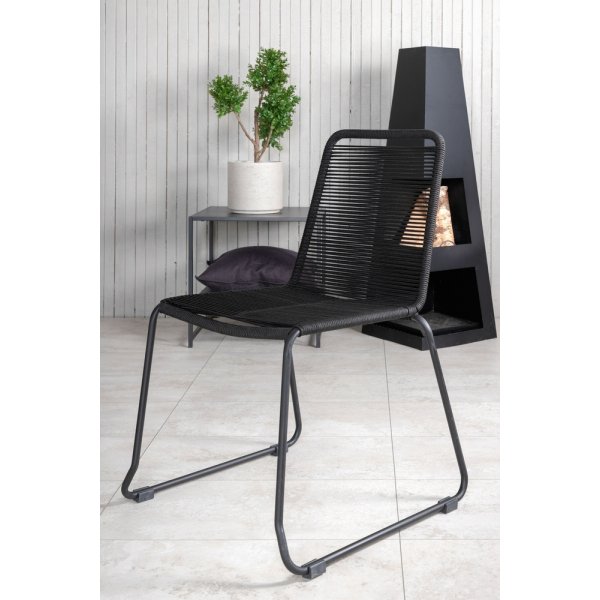 Paola utematgrupp med 6 st Lindos stolar - Svart