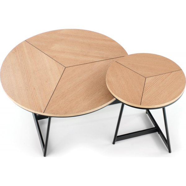 Table basse Polos 80 cm - Chne/noir