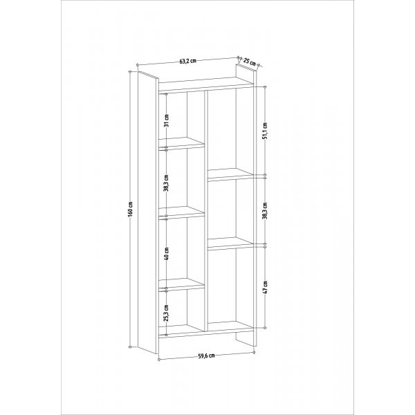 Bibliothèque Eden - Blanc/anthracite Bibliothèque Eden - Blanc/anthracite