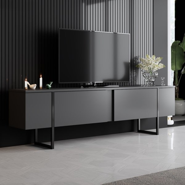 Meuble TV Lux - Anthracite/noir