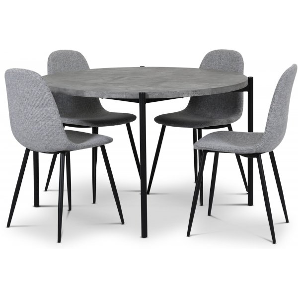 Shanghai matgrupp bord Ø120 cm med fyra stolar Shanghai matgrupp bord Ø120 cm med fyra stolar