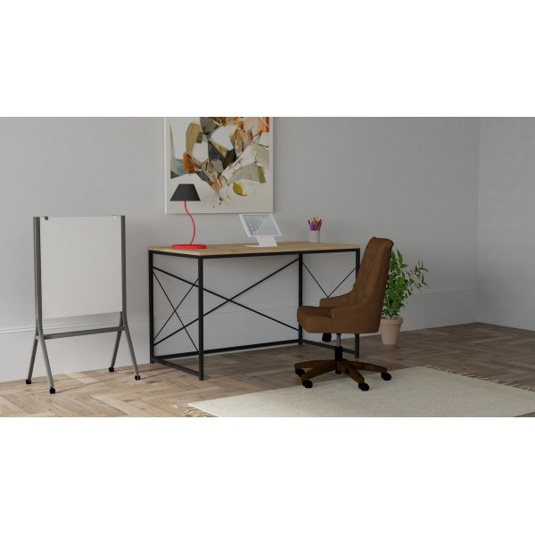Work skrivbord 121x60 cm - Safir ek/svart Work skrivbord 121x60 cm - Safir ek/svart