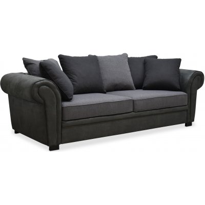Delux 3-sits soffa med kuvertkuddar - Gr/Antracit/Vintage