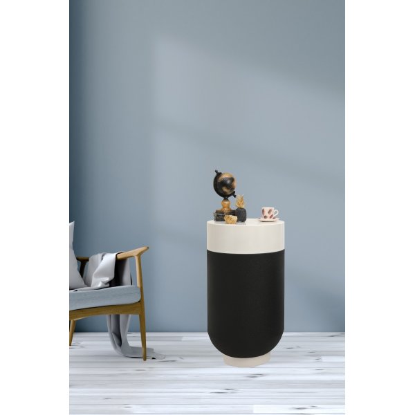 Bud sidobord 70 cm - Svart/vit Bud sidobord 70 cm - Svart/vit