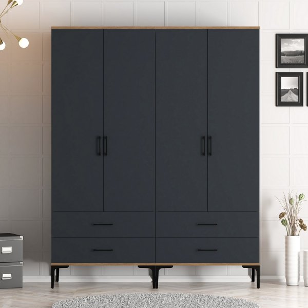 Armoire Kumsal 14 Noyer/anthracite Armoire Kumsal 14 Noyer/anthracite