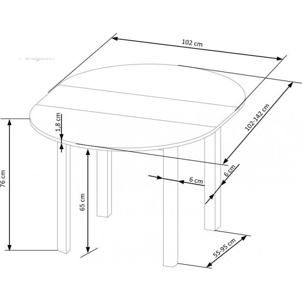 Table à manger 102-142 cm - Chêne artisanal/noir Table à manger 102-142 cm - Chêne artisanal/noir