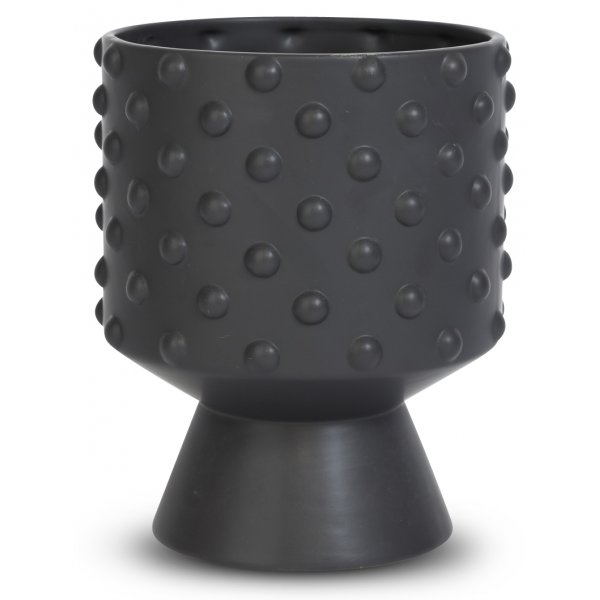 Kruka Bubbel med fot H21 cm - Svart