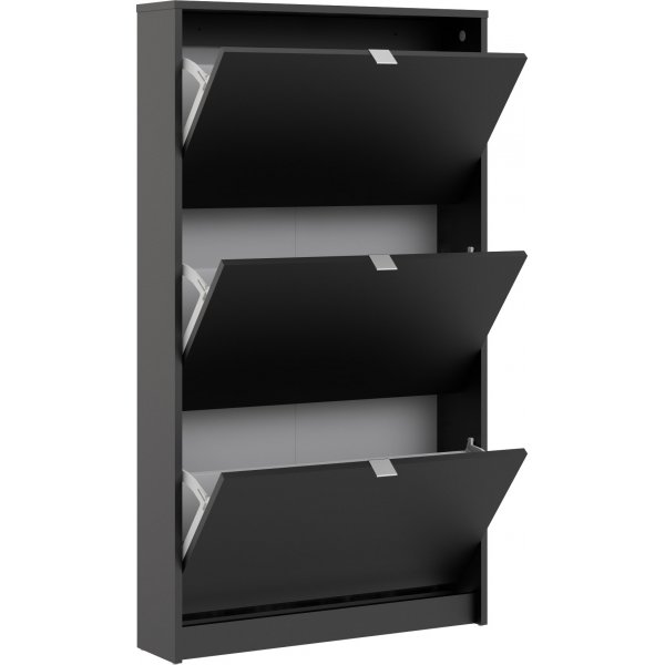 Meuble  chaussures  3 compartiments - Noir