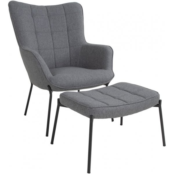 Glasgow F�t�lj - Gr�/svart