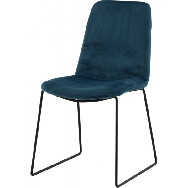 Chaise de salle  manger Minnie - Velours bleu