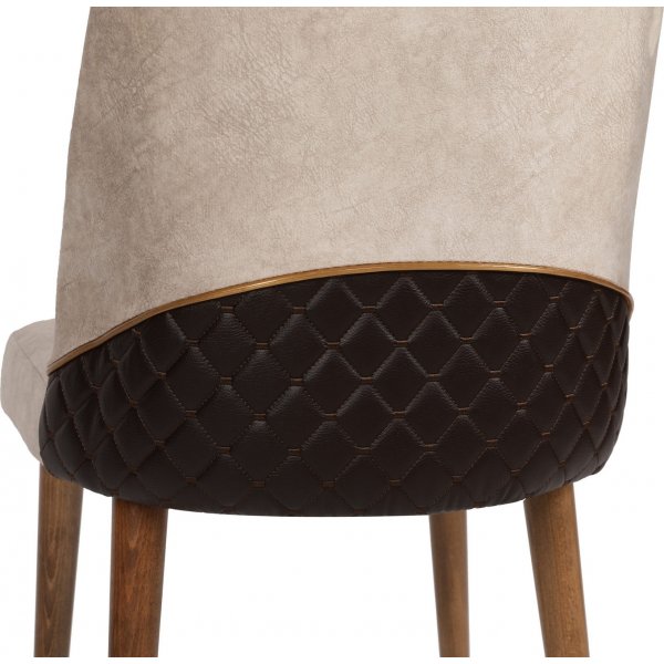 Ensemble de chaises Nova - Blanc crème/noyer Ensemble de chaises Nova - Blanc crème/noyer