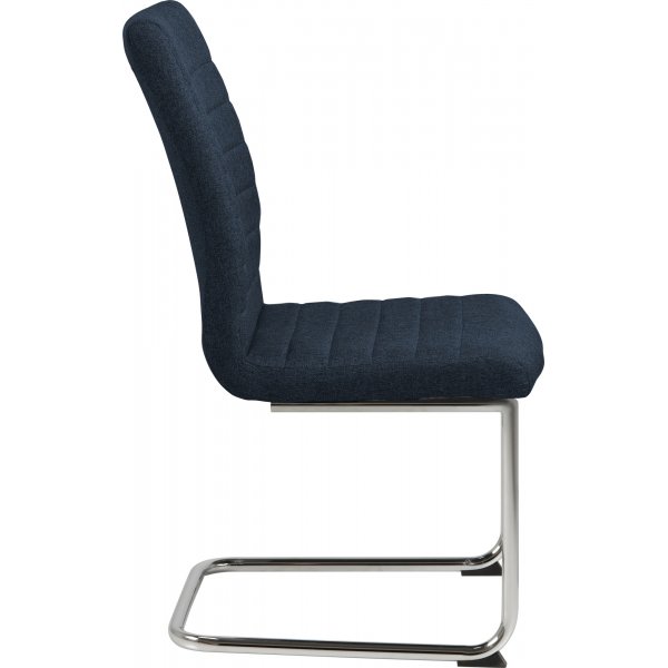 Chaise de salle à manger Moon - Bleu/chrome Chaise de salle à manger Moon - Bleu/chrome