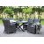 Groupe de repas Mercury : Table ronde Scottsdale comprenant 4 fauteuils Jacksonville en rotin synthtique gris