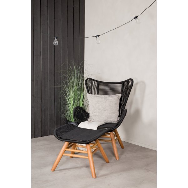 Tintelende fauteuil - Zwart/Natuurlijk Tintelende fauteuil - Zwart/Natuurlijk